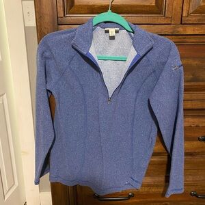 L.L. Bean Women's Heathered Blue Quarter-Zip Sweater